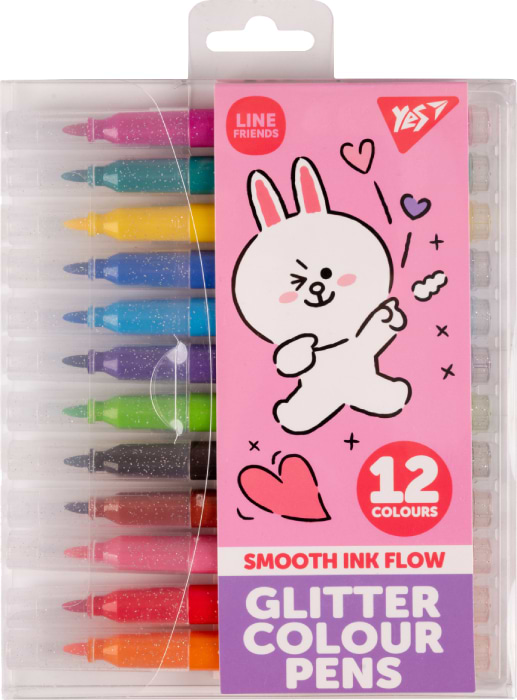 Фломастеры YES 12 цв. Line Friends (650559)