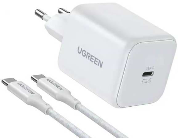 Сетевое зарядное устройство UGREEN X524 45W USB-C GaN Fast Charger Set White (65055)