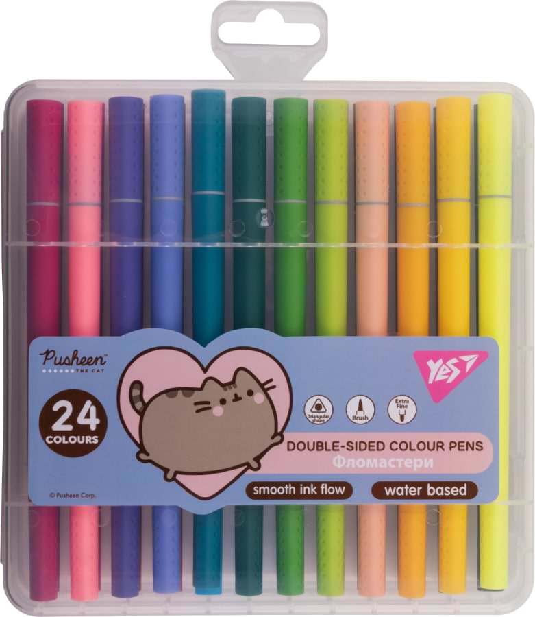 Фломастеры YES 24 цв. Pusheen (650576)