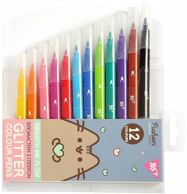 Фото - Фломастери YES 12 цв. Pusheen, глиттер (650588)