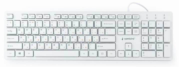Клавиатура проводная Gembird KB-MCH-03-W-UA White USB - Фото 1