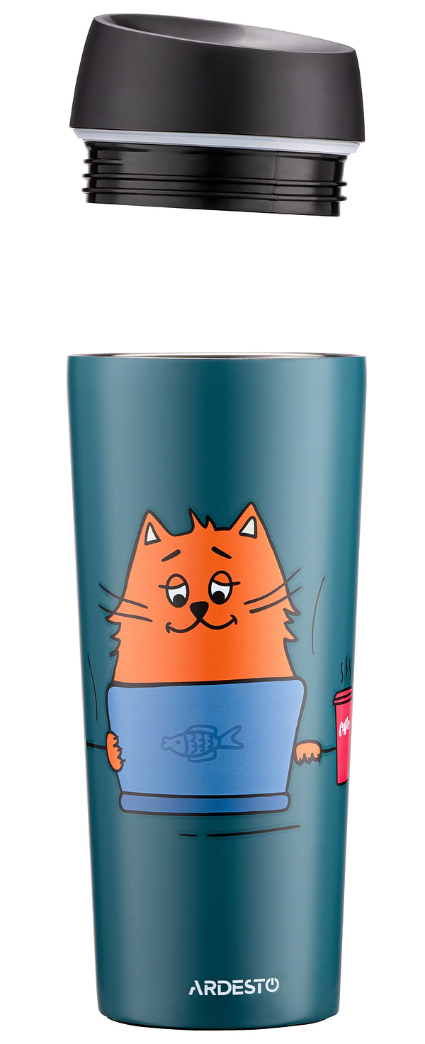 Фото - Термочашка Ardesto Coffee Time Red Cat 450 мл Blue (AR2645CG)