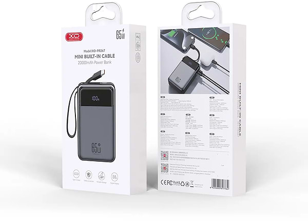 Фото - Батарея мобільна XO PR267.gray 20000mAh