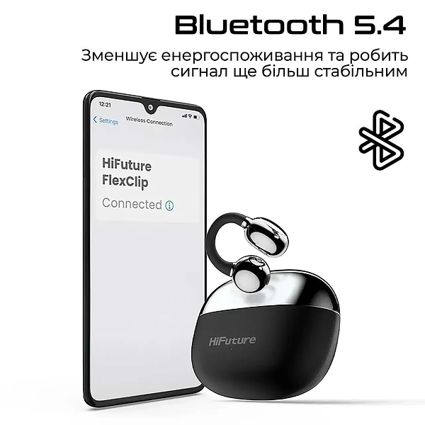 Фото - Навушники вкладиші бездротові TWS HiFuture flexclip.black