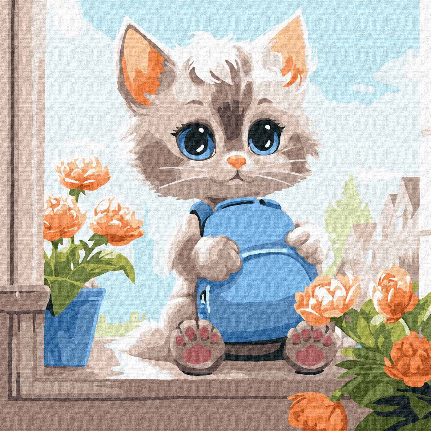 Картина за номерами Ideyka Милий пухнастик ©art_selena_ua 40х40 см (KHO6554) - Фото 1