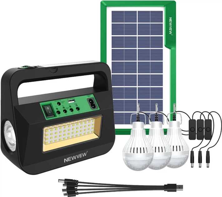Набір ліхтарів NEWVEW Solar Panel 4500mAh 3 LED 3.5W Green (NWVW-NV-T220-GN)
