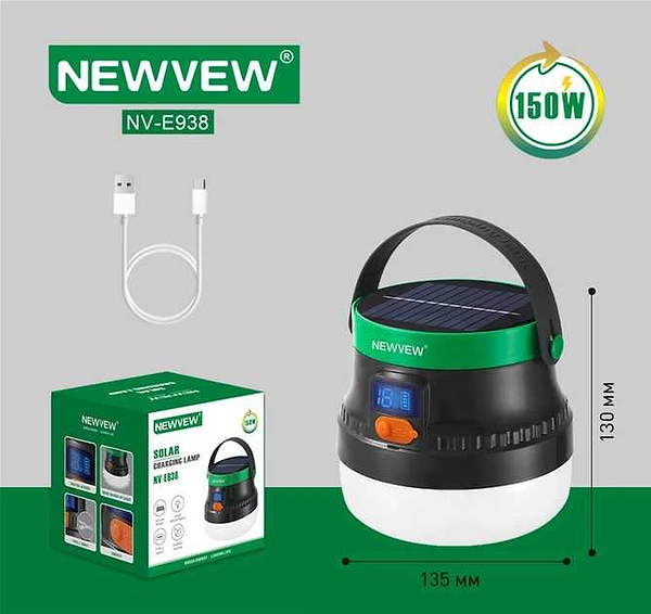 Фото - Ліхтар акумуляторний NEWVEW 150W Solar Panel 7800mAh Green (NWVW-NV-E938-GN)