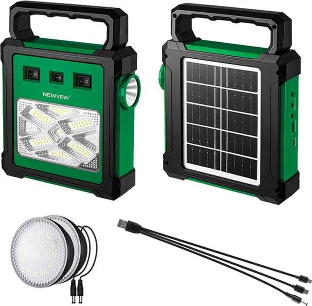 Набір ліхтарів NEWVEW Solar Panel 2400mAh 2.5W Green (NWVW-NV-T260-GN