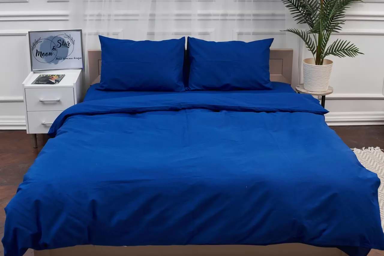 Комплект постельного белья Moon&Star Blue Бязь Gold Люкс 200х220 см нав. 4х50х70 (MS-820000813)