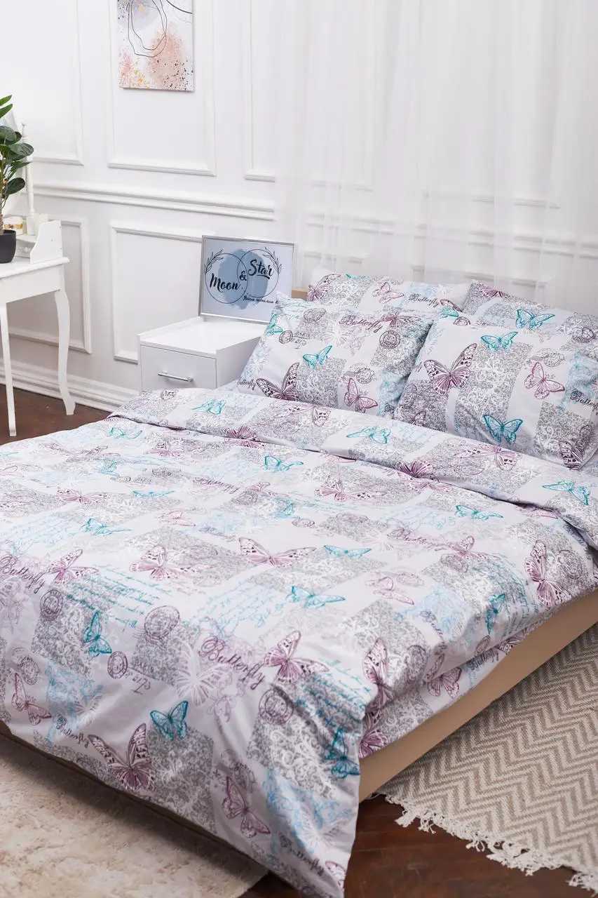 Комплект постельного белья детский Moon&Star 110х140 нав. 2х50х70 Butterfly Бязь Gold Люкс (MS-830000007)