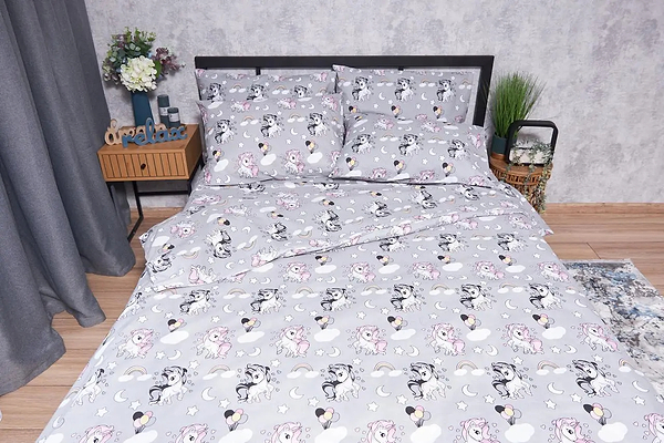 Фото - Комплект постільної білизни Moon&Star Бязь Gold Люкс «Unicorn» 160х220 см нав. 2х40х60 (MS-820001793)