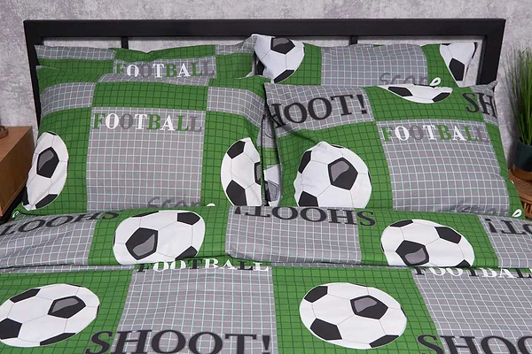 Фото - Комплект постільної білизни дитячий Moon&Star Бязь Gold Люкс Football 110х140 нав. 2х50х70 (MS-830000051)