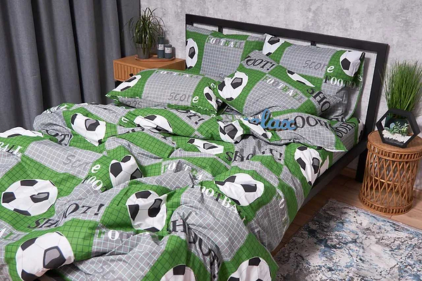 Фото - Комплект постільної білизни дитячий Moon&Star Бязь Gold Люкс Football 110х140 нав. 2х50х70 (MS-830000051)
