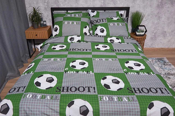 Фото - Комплект постільної білизни дитячий Moon&Star Бязь Gold Люкс Football 110х140 нав. 2х50х70 (MS-830000051)
