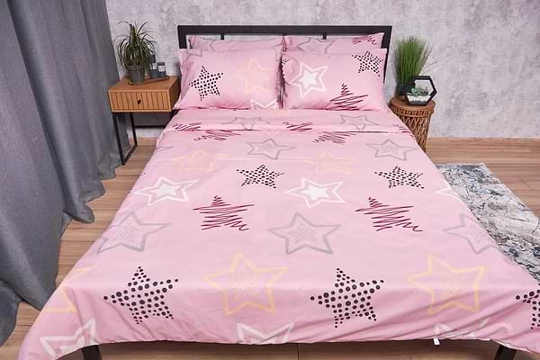 Фото - Комплект постільної білизни Moon&Star Бязь Gold Люкс Alpha Pink 143х210 (MS-820002664)