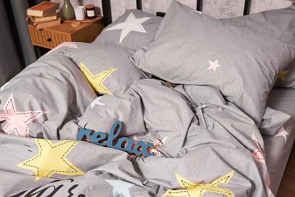 Фото - Комплект постільної білизни Moon&Star Бязь Gold Люкс Gray Stars King Size 220x240 (MS-820003011)