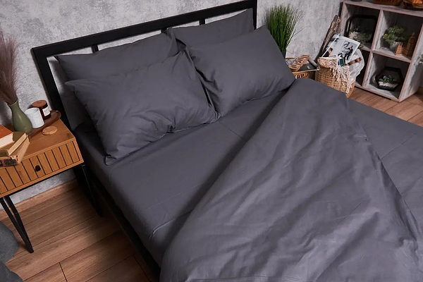 Фото - Комплект постельного белья Moon&Star Бязь Gold Люкс «Dark Blue» 200х220 нав. 4х70х70 (MS-820003199)