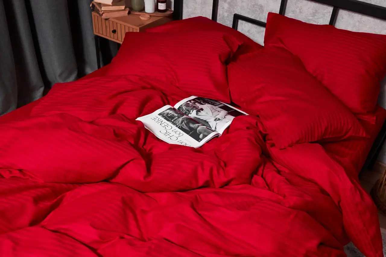 Фото - Комплект постельного белья Moon&Star Satin Stripe Stripe Red 160х220 нав. 2х50х70 (MS-820003591)