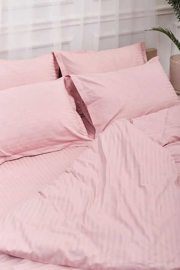 Фото - Комплект постільної білизни Moon&Star Satin Stripe Stripe Pink 160х220 нав. 2х70х70 (MS-820003627)