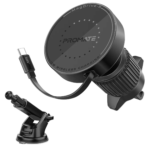 Фото - Автотримач з бездротовою зарядкою Promate magdrive-r
