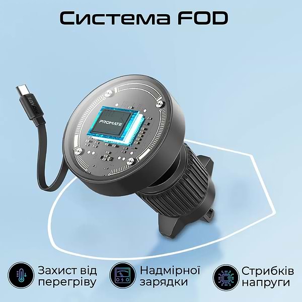 Фото - Автотримач з бездротовою зарядкою Promate magdrive-r