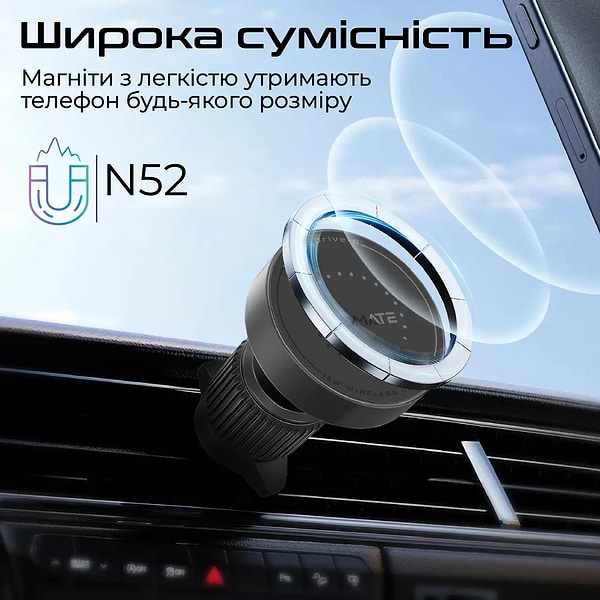 Фото - Автотримач з бездротовою зарядкою Promate magdrive-r
