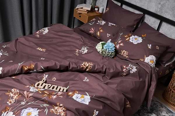 Фото - Комплект постільної білизни Moon&Star Мікросатин Premium Floral Mocha 160х220 нав. 4х50х70  (MS-820005028)