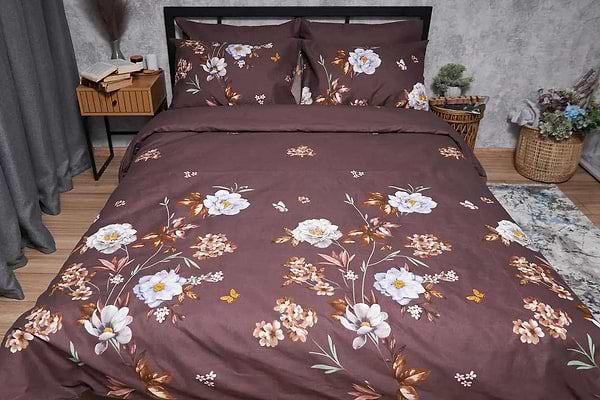 Фото - Комплект постільної білизни Moon&Star Мікросатин Premium Floral Mocha 160х220 нав. 4х50х70  (MS-820005028)