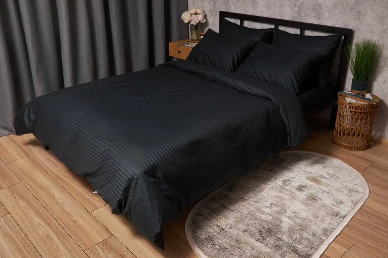 Комплект постельного белья Moon&Star Satin Stripe Midnight Luxe 160х220 нав. 4х50х70 (MS-820005273)