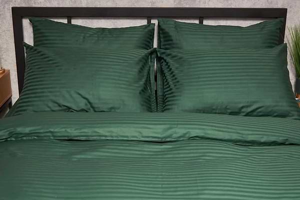 Фото - Комплект постельного белья Moon&Star Satin Stripe Stripe Verdant 160х220 нав. 2х50х70 (MS-820005306)