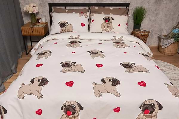 Фото - Комплект постільної білизни Moon&Star Бязь Gold Люкс «Bulldog Love» 143х210 см нав. 4х70х70  (MS-820005724)