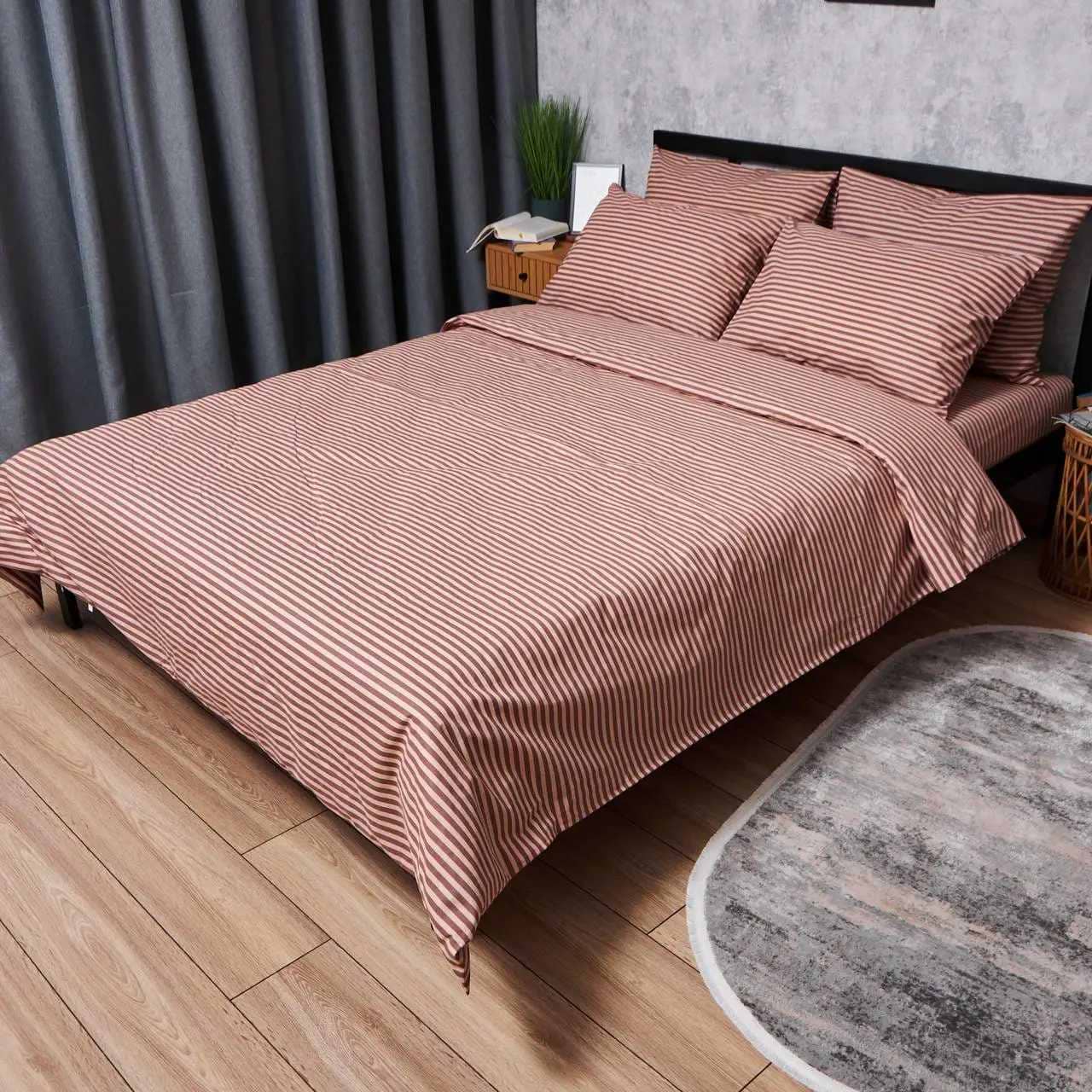 Комплект постельного белья Moon&Star Бязь Gold Люкс Autumn Stripes 160х220 нав. 2х70х70 (MS-820005937)