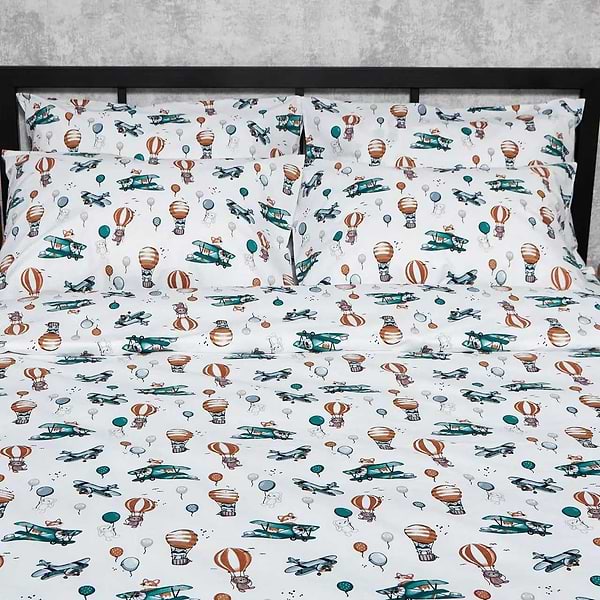 Фото - Комплект постільної білизни Moon&Star Бязь Gold Люкс Cloud Adventures 143х210 нав. 2х40х60 (MS-820006175)