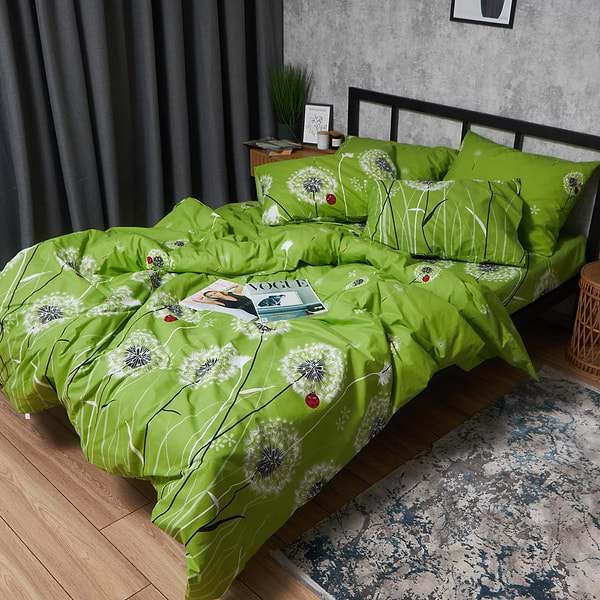 Фото - Комплект постільної білизни Moon&Star Бязь Gold Люкс Green Harmony 175х210 нав. 4х50х70 (MS-820006378)