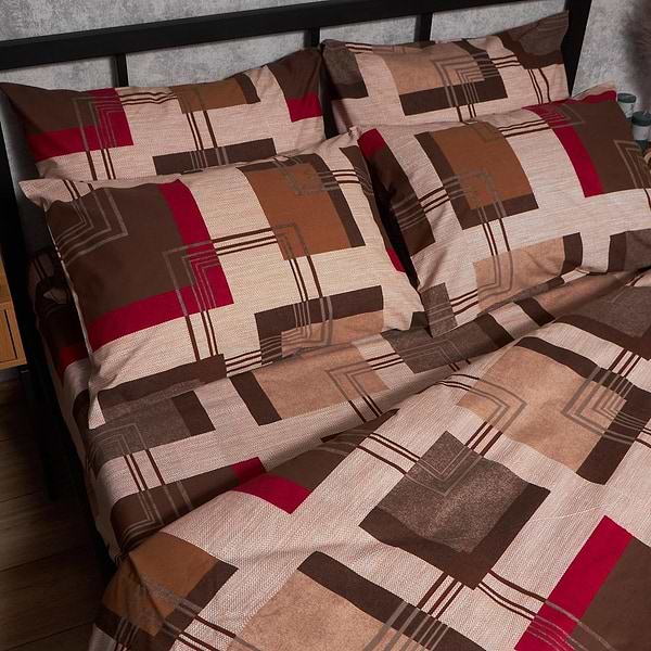 Фото - Комплект постільної білизни Moon&Star Бязь Gold Люкс Retro Geometry 175х210 нав. 2х50х70 (MS-820006691)