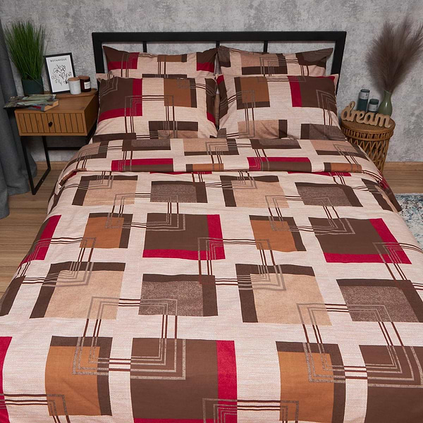 Фото - Комплект постільної білизни Moon&Star Бязь Gold Люкс Retro Geometry 143х210 нав. 2х50х70 (MS-820006701)