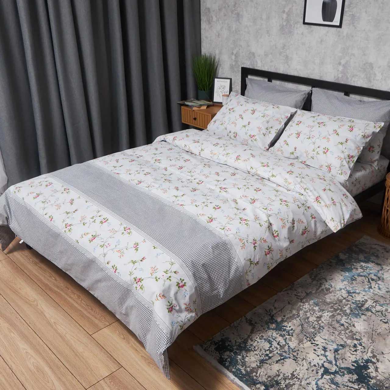 Комплект постільної білизни Moon&Star Бязь Gold Люкс «Romantic Bloom» King Size 220x240 см нав. 2х50х70 (MS-820006791)