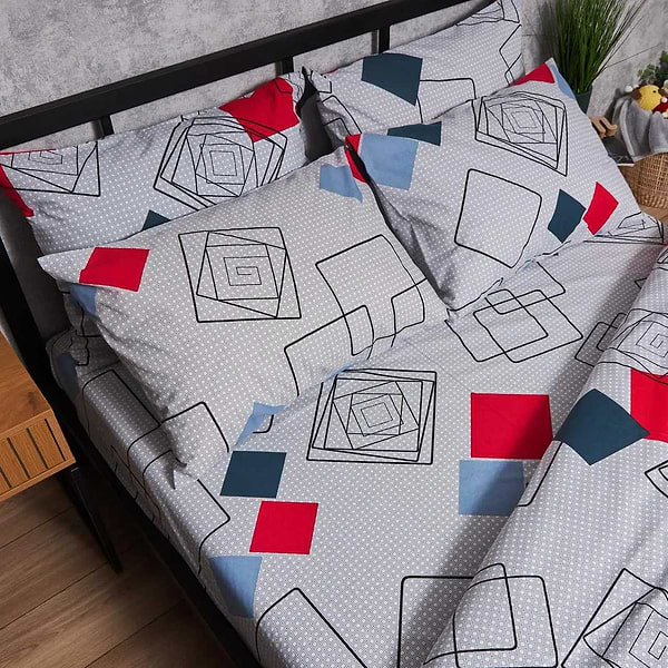 Фото - Комплект постільної білизни Moon&Star Бязь Gold Люкс «Urban Grid» King Size 220x240 нав. 2х70х70 (MS-820007107)