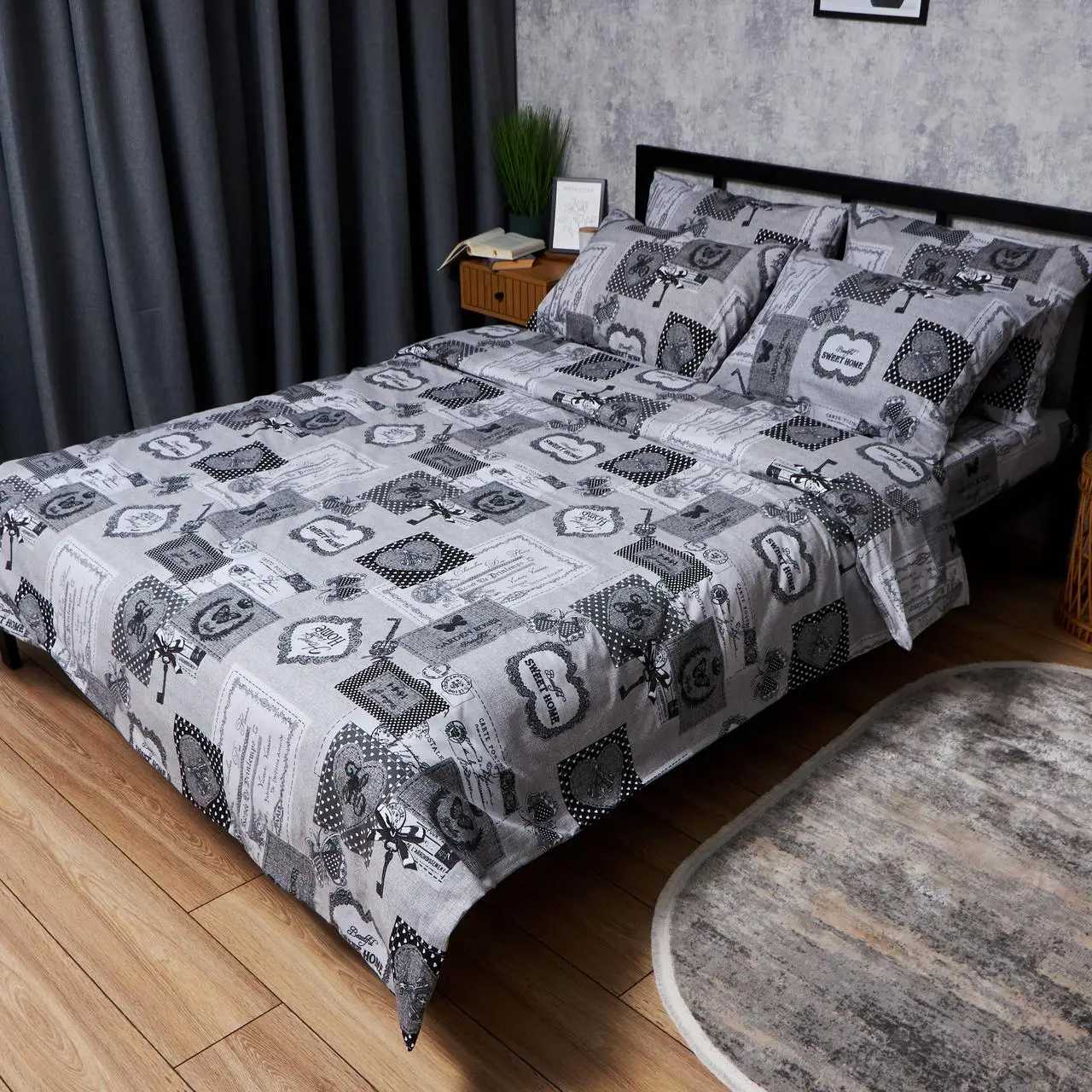 Комплект постельного белья Moon&Star Бязь Gold Люкс «Vintage Keys» King Size 220x240 нав. 4х50х70 (MS-820007283)