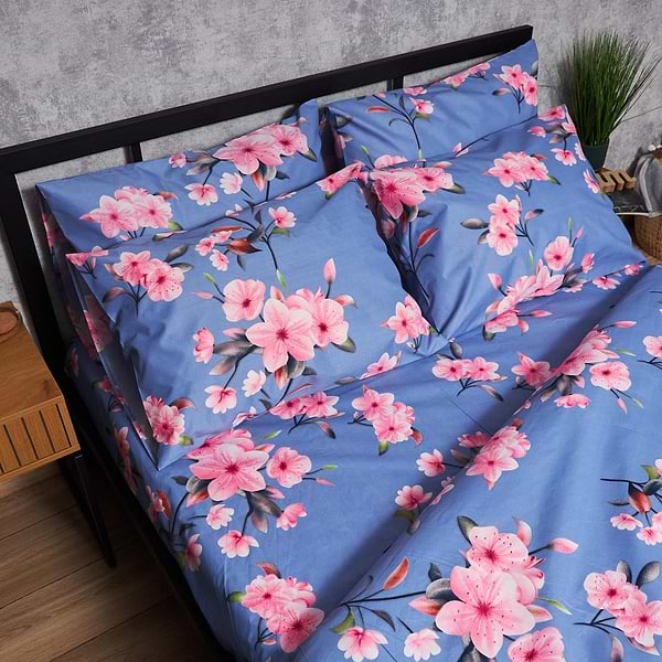 Фото - Комплект постільної білизни Moon&Star Мікросатин Premium «Blossom Sky» King Size 220x240 нав. 2х70х70 (MS-820007527)