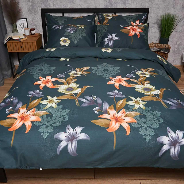 Фото - Комплект постільної білизни Moon&Star Мікросатин Premium Floral Nocturne 143х210 см нав. 70х70 2 шт. (MS-890000677)