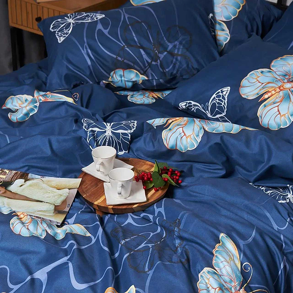 Фото - Комплект постільної білизни Moon&Star Мікросатин Premium «Flutter Dreams» 143х210 см нав. 2х70х70 (MS-820007717)