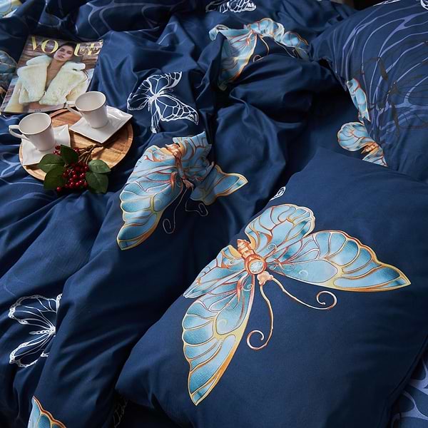 Фото - Комплект постільної білизни Moon&Star Мікросатин Premium «Flutter Dreams» 143х210 см нав. 2х50х70 (MS-820007716)