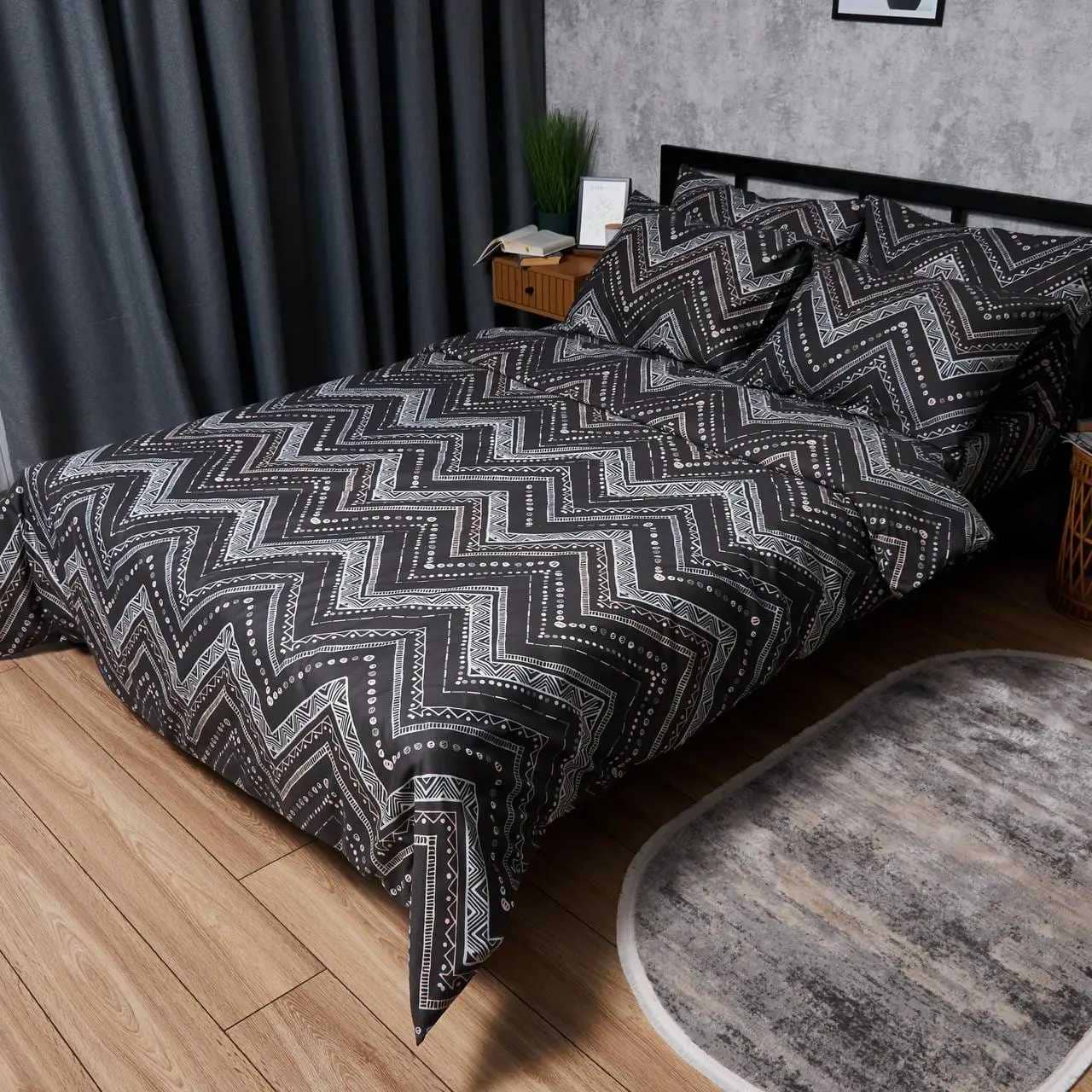 Комплект постельного белья Moon&Star Микросатин Premium «Geometric Grace» King Size 220x240 см нав. 2х70х70 (MS-820007772)