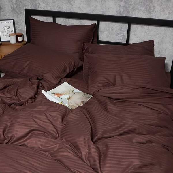 Фото - Комплект постельного белья Moon&Star Satin Stripe Warm Espresso 160х220 нав. 4х50х70 (MS-820008738)