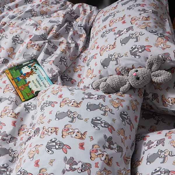 Фото - Комплект постільної білизни Moon&Star Бязь Gold Люкс Bunny Dreams 175х210 нав. 4х50х70 (MS-820006063)