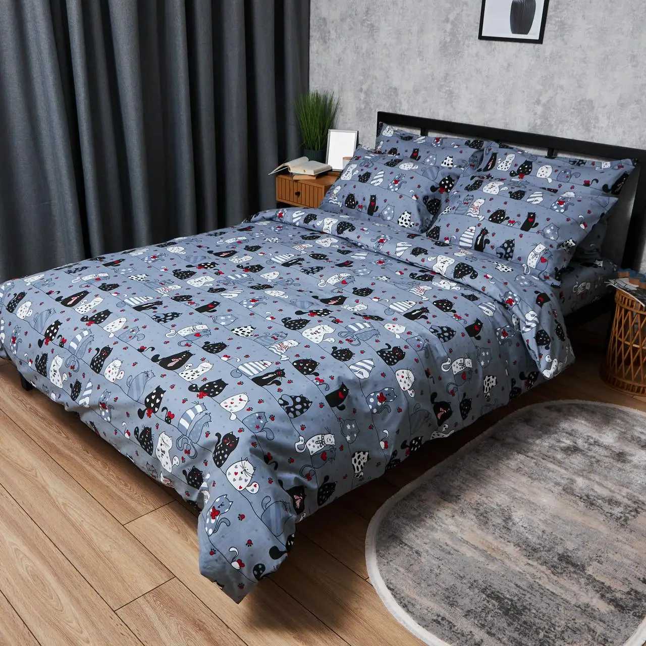 Комплект постельного белья детский Moon&Star 110х140 нав. 2х40х60 Feline Fun Бязь Gold Люкс (MS-830000233)