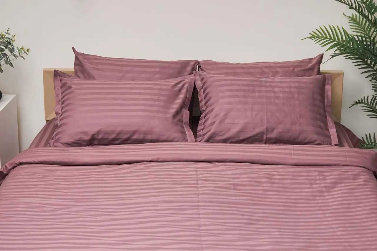 Наволочка Moon&Star Satin Stripe Garnet 60х60 см 2 шт. (MS-840000388)