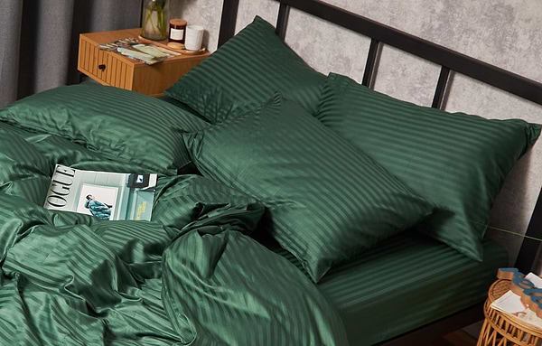 Фото - Наволочка Moon&Star набор Satin Stripe Stripe Verdant 50х50 2 шт. (MS-840000656)