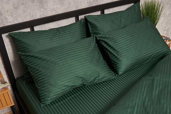 Фото - Наволочка Moon&Star набор Satin Stripe Stripe Verdant 50х50 2 шт. (MS-840000656)